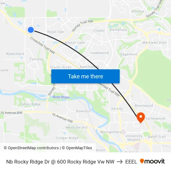 Nb Rocky Ridge Dr @ 600 Rocky Ridge Vw NW to EEEL map
