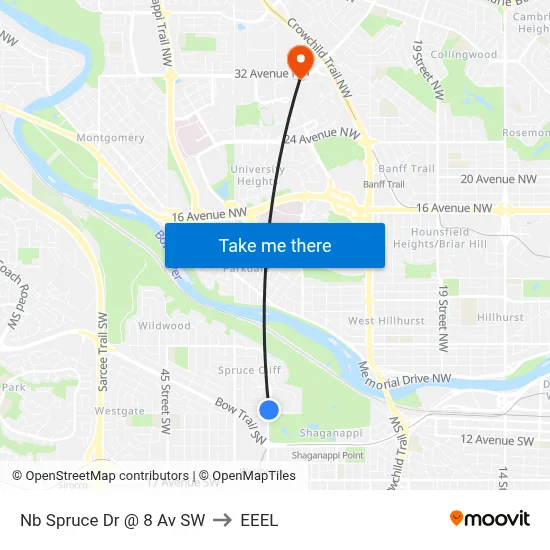 Nb Spruce Dr @ 8 Av SW to EEEL map