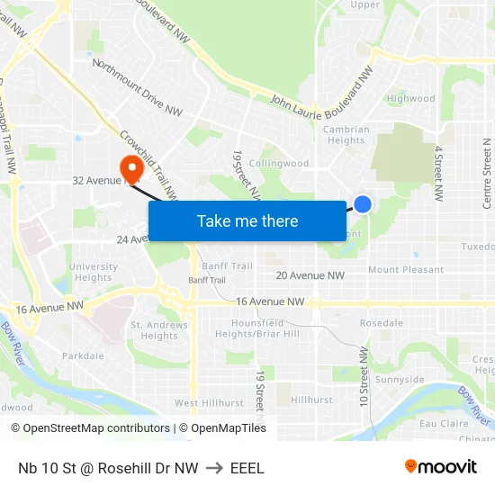 Nb 10 St @ Rosehill Dr NW to EEEL map