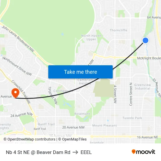 Nb 4 St NE @ Beaver Dam Rd to EEEL map