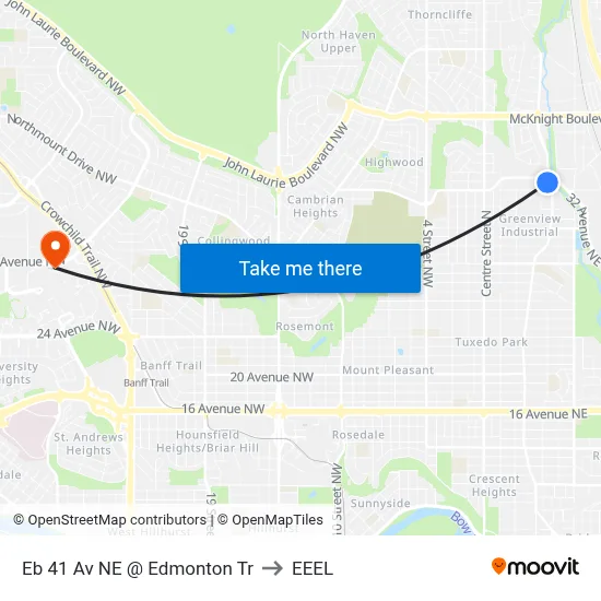Eb 41 Av NE @ Edmonton Tr to EEEL map