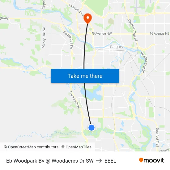 Eb Woodpark Bv @ Woodacres Dr SW to EEEL map