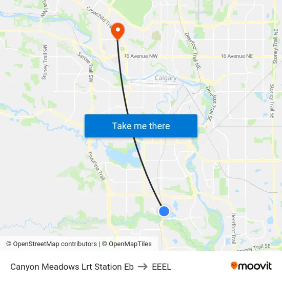 Canyon Meadows Lrt Station Eb to EEEL map