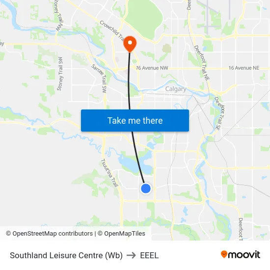 Southland Leisure Centre (Wb) to EEEL map