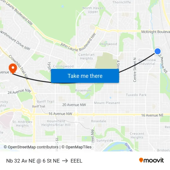 Nb 32 Av NE @ 6 St NE to EEEL map