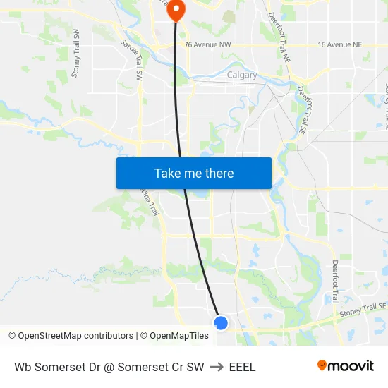 Wb Somerset Dr @ Somerset Cr SW to EEEL map