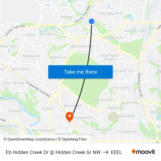 Eb Hidden Creek Dr @ Hidden Creek Gr NW to EEEL map
