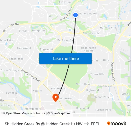 Sb Hidden Creek Bv @ Hidden Creek Ht NW to EEEL map