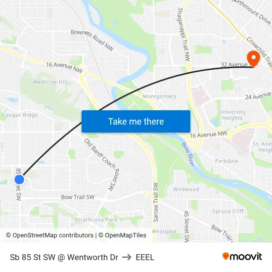 Sb 85 St SW @ Wentworth Dr to EEEL map