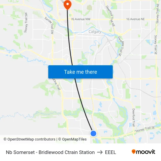 Nb Somerset - Bridlewood Ctrain Station to EEEL map