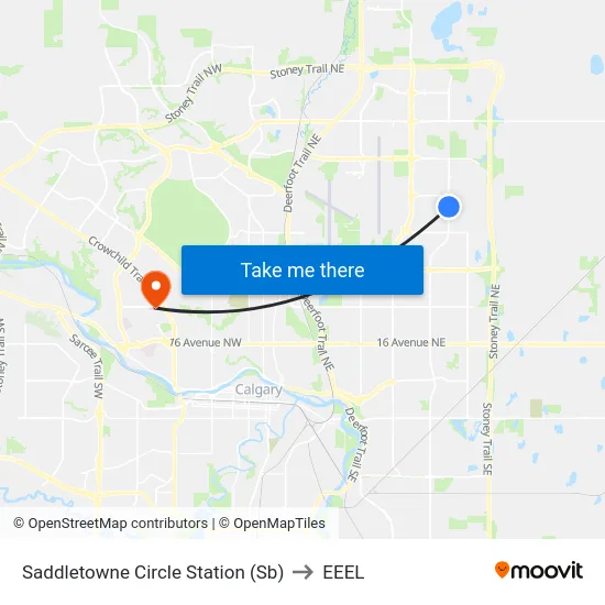 Saddletowne Circle Station (Sb) to EEEL map
