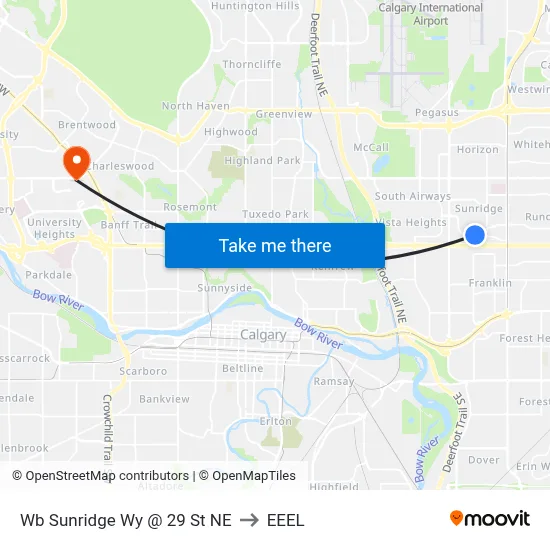 Wb Sunridge Wy @ 29 St NE to EEEL map