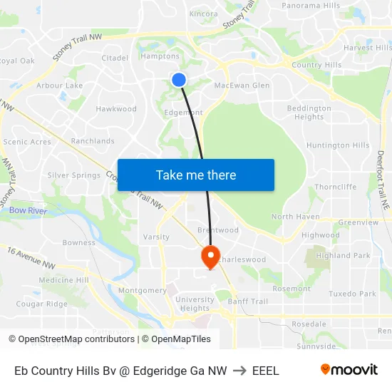 Eb Country Hills Bv @ Edgeridge Ga NW to EEEL map