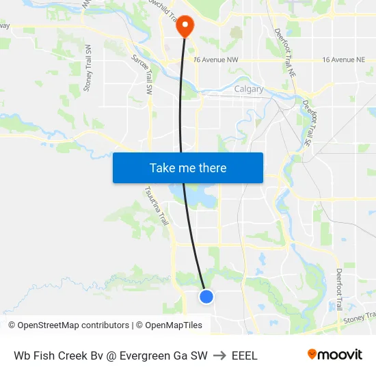 Wb Fish Creek Bv @ Evergreen Ga SW to EEEL map