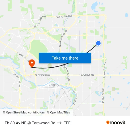 Eb 80 Av NE @ Tarawood Rd to EEEL map