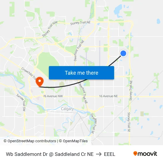 Wb Saddlemont Dr @ Saddleland Cr NE to EEEL map