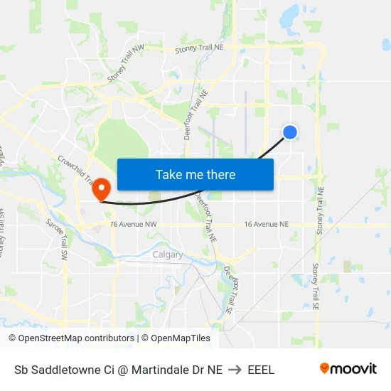 Sb Saddletowne Ci @ Martindale Dr NE to EEEL map