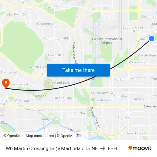 Wb Martin Crossing Dr @ Martindale Dr NE to EEEL map