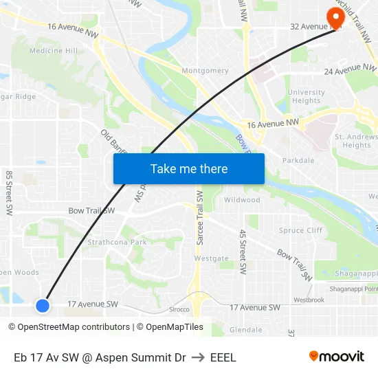 Eb 17 Av SW @ Aspen Summit Dr to EEEL map