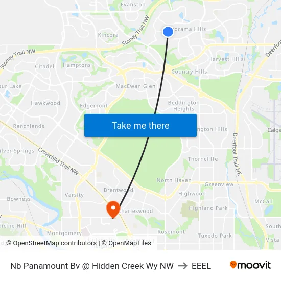 Nb Panamount Bv @ Hidden Creek Wy NW to EEEL map