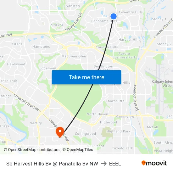 Sb Harvest Hills Bv @ Panatella Bv NW to EEEL map