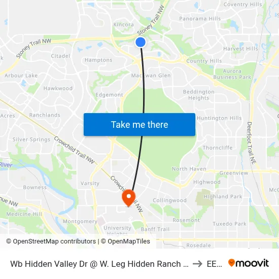 Wb Hidden Valley Dr @ W. Leg Hidden Ranch Cr NW to EEEL map