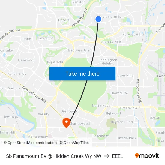 Sb Panamount Bv @ Hidden Creek Wy NW to EEEL map