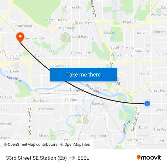 33rd Street SE Station (Eb) to EEEL map