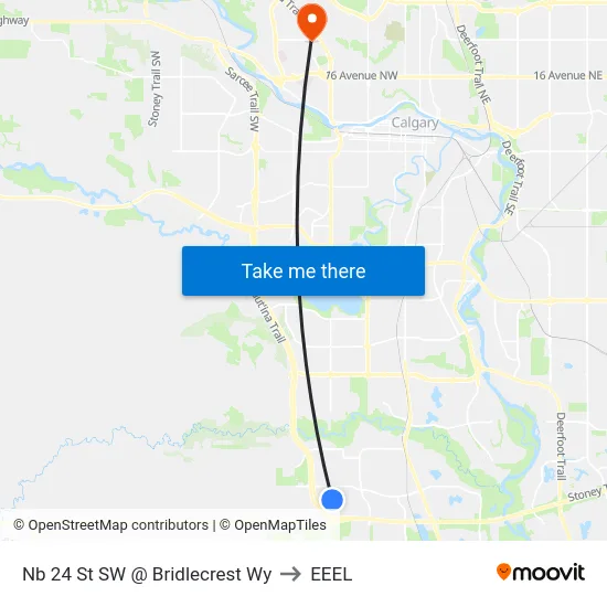Nb 24 St SW @ Bridlecrest Wy to EEEL map