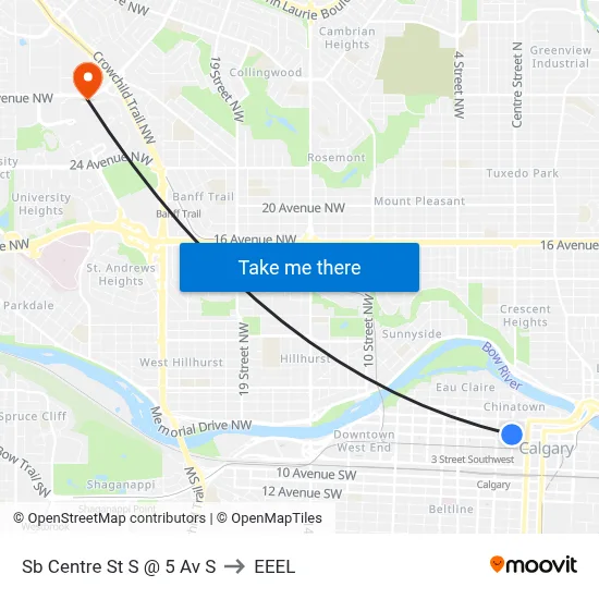Sb Centre St S @ 5 Av S to EEEL map