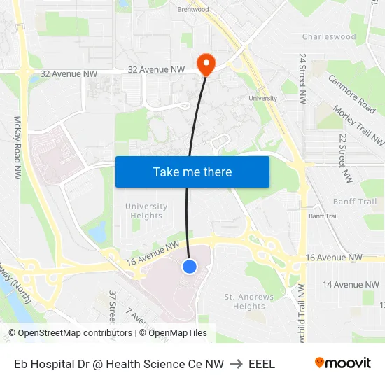 Eb Hospital Dr @ Health Science Ce NW to EEEL map