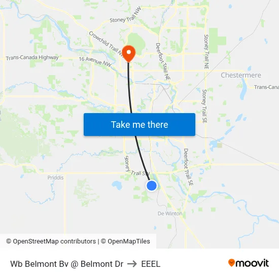 Wb Belmont Bv @ Belmont Dr to EEEL map