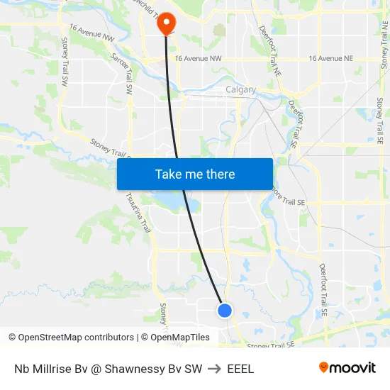 Nb Millrise Bv @ Shawnessy Bv SW to EEEL map