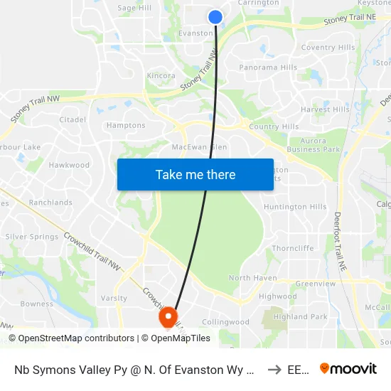 Nb Symons Valley Py @ N. Of Evanston Wy NW to EEEL map