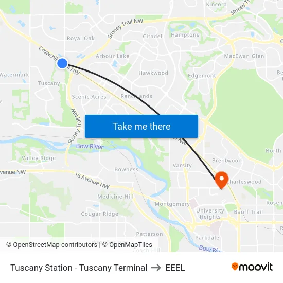 Tuscany Station - Tuscany Terminal to EEEL map
