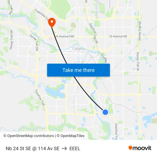 Nb 24 St SE @ 114 Av SE to EEEL map