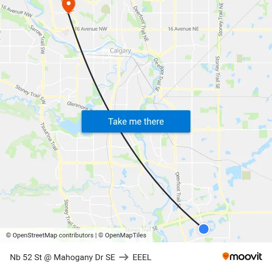 Nb 52 St @ Mahogany Dr SE to EEEL map