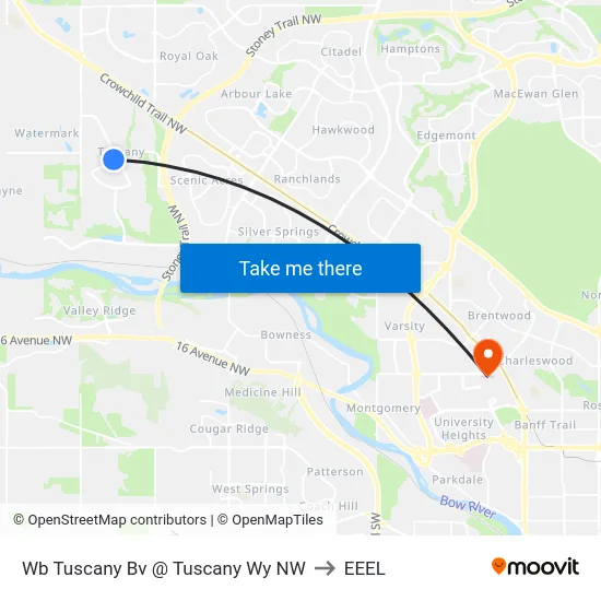 Wb Tuscany Bv @ Tuscany Wy NW to EEEL map