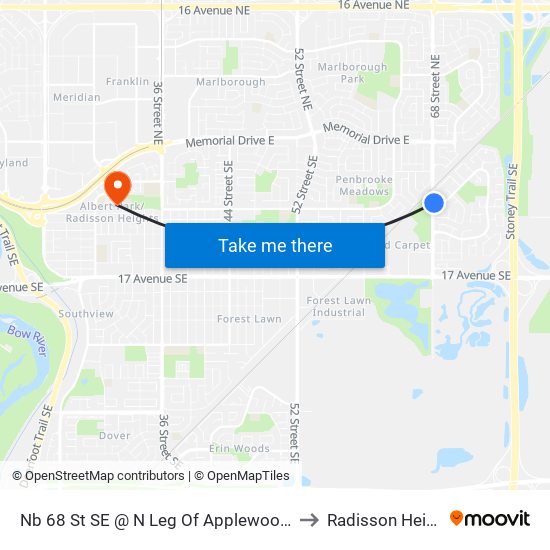 Nb 68 St SE @ N Leg Of Applewood Dr SE to Radisson Heights map