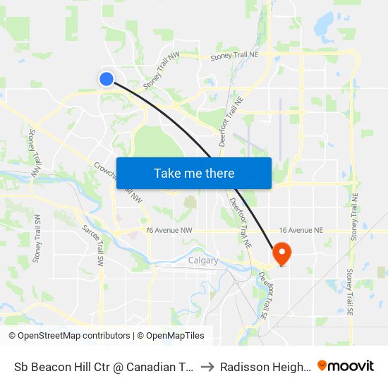 Sb Beacon Hill Ctr @ Canadian Tire to Radisson Heights map
