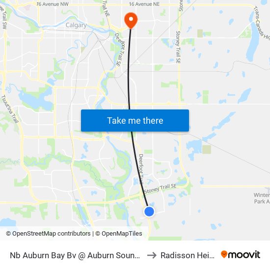 Nb Auburn Bay Bv @ Auburn Sound Vw SE to Radisson Heights map