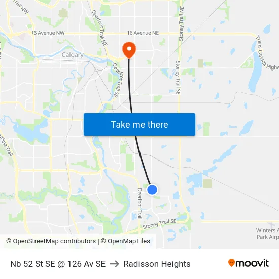 Nb 52 St SE @ 126 Av SE to Radisson Heights map