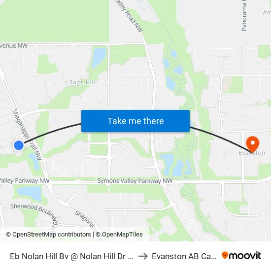 Eb Nolan Hill Bv @ Nolan Hill Dr Farside to Evanston AB Canada map