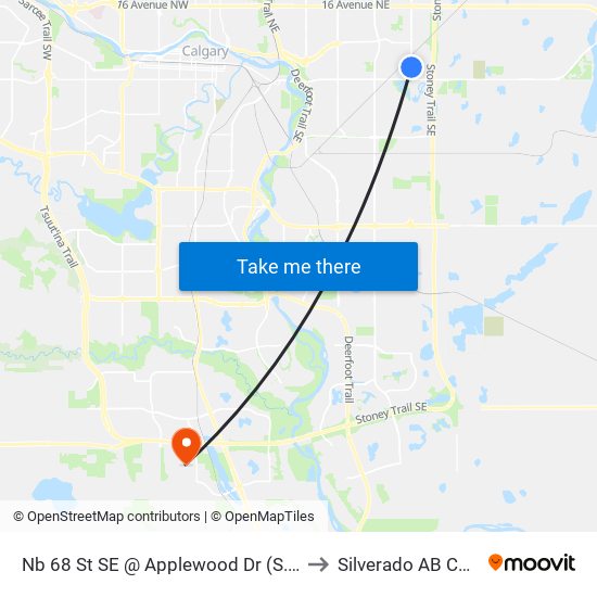 Nb 68 St SE @ Applewood Dr (S. Leg) SE to Silverado AB Canada map