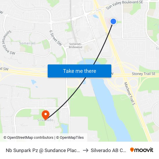 Nb Sunpark  Pz @ Sundance Place Park SE to Silverado AB Canada map
