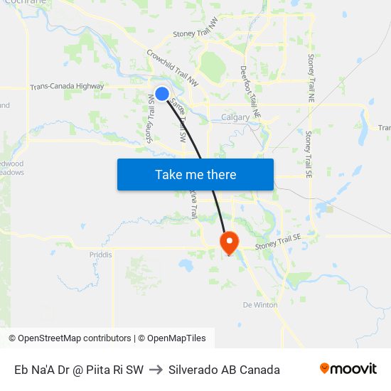 Eb Na'A Dr @ Piita Ri SW to Silverado AB Canada map