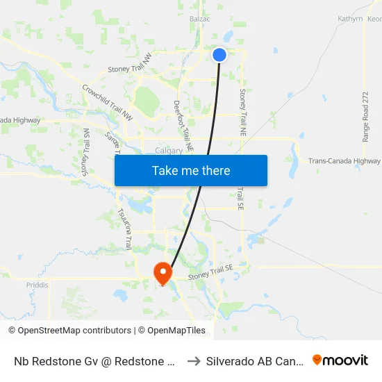 Nb  Redstone Gv @  Redstone VI NE to Silverado AB Canada map
