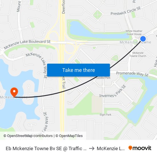 Eb Mckenzie Towne Bv SE @ Traffic Circle to McKenzie Lake map
