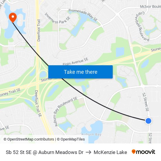 Sb 52 St SE @ Auburn Meadows Dr to McKenzie Lake map