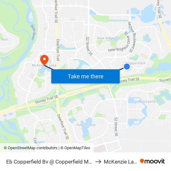 Eb Copperfield Bv @ Copperfield Mr SE to McKenzie Lake map